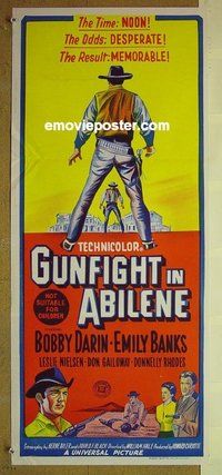 p349 GUNFIGHT IN ABILENE Australian daybill movie poster '67 Bobby Darin