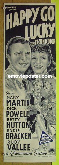 p357 HAPPY GO LUCKY Australian daybill movie poster '43 Mary Martin