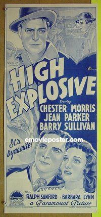 p371 HIGH EXPLOSIVE Australian daybill movie poster '43 Morris, Parker