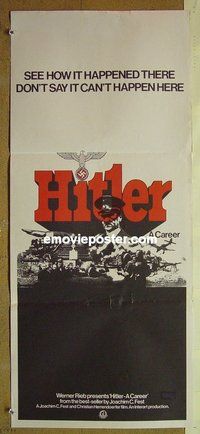 p372 HITLER A CAREER Australian daybill movie poster '77 WWII biography!