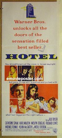 p375 HOTEL Australian daybill movie poster '67 Arthur Hailey, Taylor