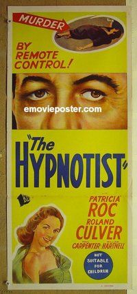 p380 HYPNOTIST Australian daybill movie poster '57 psycho psychiatrist!