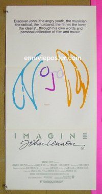p385 IMAGINE Australian daybill movie poster '88 John Lennon artwork!