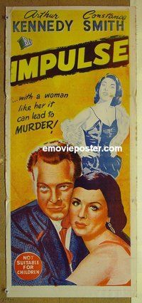 p387 IMPULSE Australian daybill movie poster '54 Arthur Kennedy