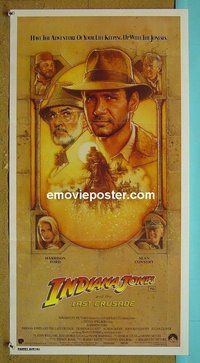 p390 INDIANA JONES & THE LAST CRUSADE Australian daybill movie poster '89