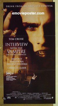 p394 INTERVIEW WITH THE VAMPIRE Australian daybill movie poster '94 Cruise