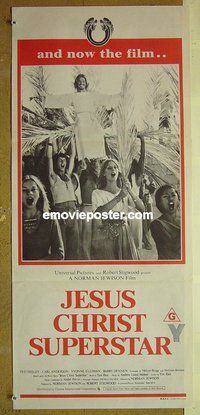 p406 JESUS CHRIST SUPERSTAR Australian daybill movie poster '73 Webber