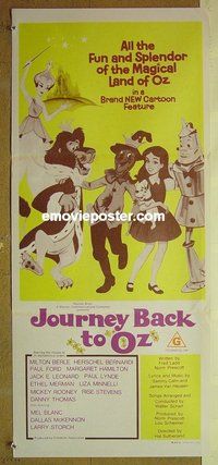 p409 JOURNEY BACK TO OZ Australian daybill movie poster '74 animation
