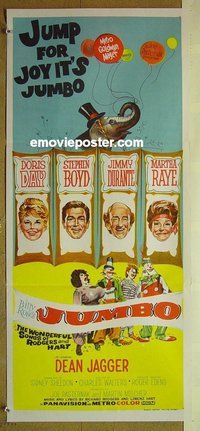p410 JUMBO Australian daybill movie poster '62 Doris Day, Jimmy Durante