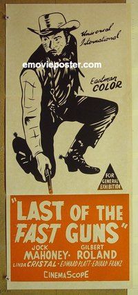 p427 LAST OF THE FAST GUNS Australian daybill movie poster R70s Mahoney