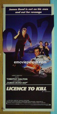 p431 LICENCE TO KILL Australian daybill movie poster '89 Dalton, James Bond