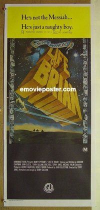 p434 LIFE OF BRIAN Australian daybill movie poster '79 Monty Python