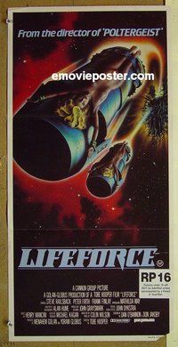 p435 LIFEFORCE Australian daybill movie poster '85 Tobe Hooper, Railsback