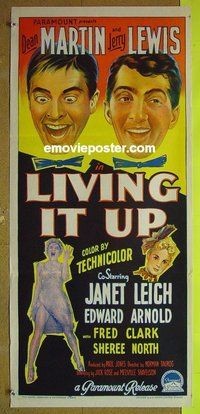 p443 LIVING IT UP Australian daybill movie poster '54 Martin & Lewis