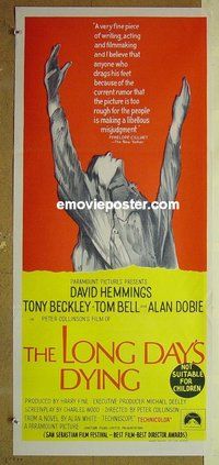 p447 LONG DAY'S DYING Australian daybill movie poster '68 David Hemmings