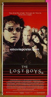 p449 LOST BOYS Australian daybill movie poster '87 Patric, Sutherland