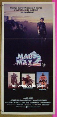 p457 MAD MAX 2: THE ROAD WARRIOR Australian daybill movie poster '82 Mel Gibson