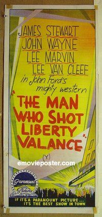 p468 PARAMOUNT Aust daybill '60s stock, The Man Who Shot Liberty Valance!