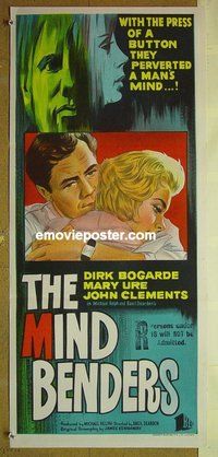 p488 MIND BENDERS Australian daybill movie poster '63 Dirk Bogarde