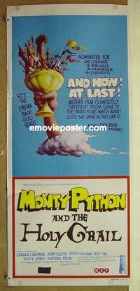 p496 MONTY PYTHON & THE HOLY GRAIL Australian daybill movie poster '75