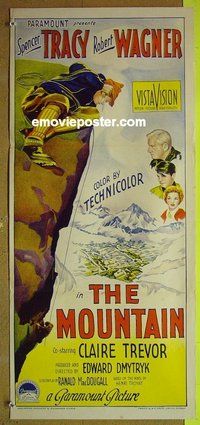 p502 MOUNTAIN Australian daybill movie poster '56 Spencer Tracy, Wagner