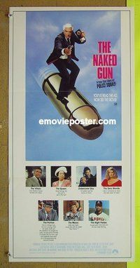 p514 NAKED GUN Australian daybill movie poster '88 Leslie Nielsen classic!