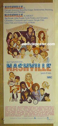 p517 NASHVILLE Australian daybill movie poster '75 Robert Altman, Carradine