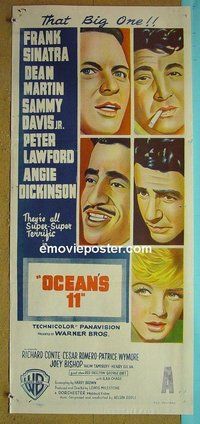 p528 OCEAN'S 11 Australian daybill movie poster '60 classic Rat Pack!