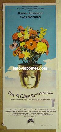 p534 ON A CLEAR DAY YOU CAN SEE FOREVER Australian daybill movie poster '70