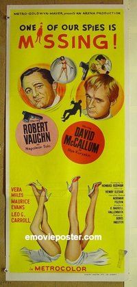p544 ONE OF OUR SPIES IS MISSING Australian daybill movie poster '66 UNCLE