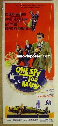 p545 ONE SPY TOO MANY Australian daybill movie poster '66 Man from UNCLE