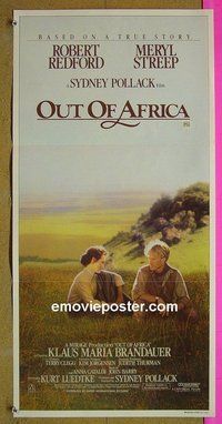 p551 OUT OF AFRICA Australian daybill movie poster '85 Redford, Streep