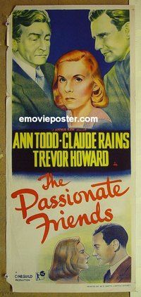 p565 PASSIONATE FRIENDS Australian daybill movie poster '49 Claude Rains