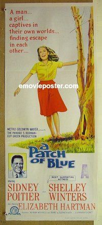 p568 PATCH OF BLUE Australian daybill movie poster '66 Sidney Poitier