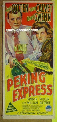 p573 PEKING EXPRESS Australian daybill movie poster '51 Joseph Cotten