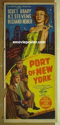p587 PORT OF NEW YORK Australian daybill movie poster '49 film noir