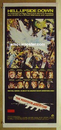 p588 POSEIDON ADVENTURE Australian daybill movie poster '72 Gene Hackman