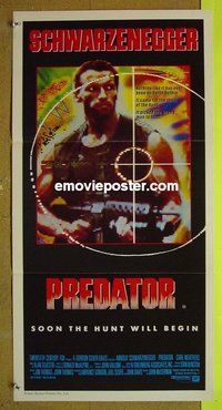 p590 PREDATOR Australian daybill movie poster '87 Arnold Schwarzenegger