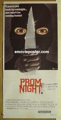 p597 PROM NIGHT Australian daybill movie poster '80 Jamie Lee Curtis