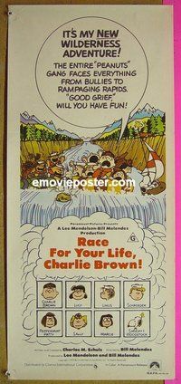 p605 RACE FOR YOUR LIFE CHARLIE BROWN Australian daybill movie poster '77