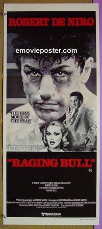 p608 RAGING BULL Australian daybill movie poster '80 De Niro, Pesci