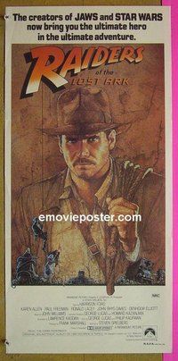 p610 RAIDERS OF THE LOST ARK Australian daybill movie poster '81 Ford