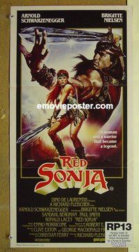 p617 RED SONJA Australian daybill movie poster '85 Arnold Schwarzenegger