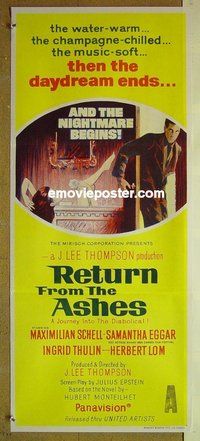 p623 RETURN FROM THE ASHES Australian daybill movie poster '65 Eggar