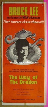 p626 RETURN OF THE DRAGON Australian daybill movie poster #1 '74 Bruce Lee