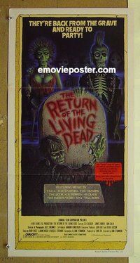 p628 RETURN OF THE LIVING DEAD Australian daybill movie poster '85 O'Bannon