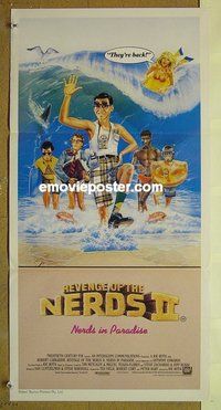 p630 REVENGE OF THE NERDS 2 Australian daybill movie poster '87 Carradine