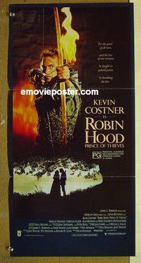 p638 ROBIN HOOD PRINCE OF THIEVES Australian daybill movie poster '91