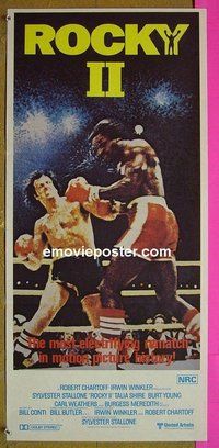 p640 ROCKY 2 Australian daybill movie poster #1 '79 great full-color image!