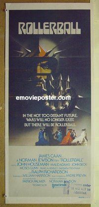 p644 ROLLERBALL Australian daybill movie poster '75 James Caan, Houseman